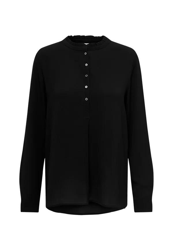 JDY - Blus jdyMilo L/S Placket Shirt - Svart