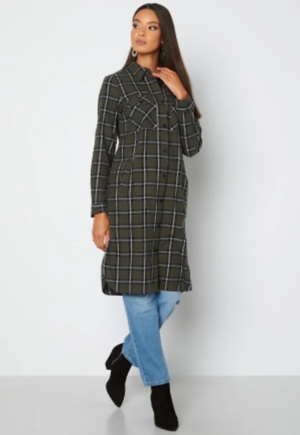 Happy Holly Davina long shirt Green / Checked 48/50