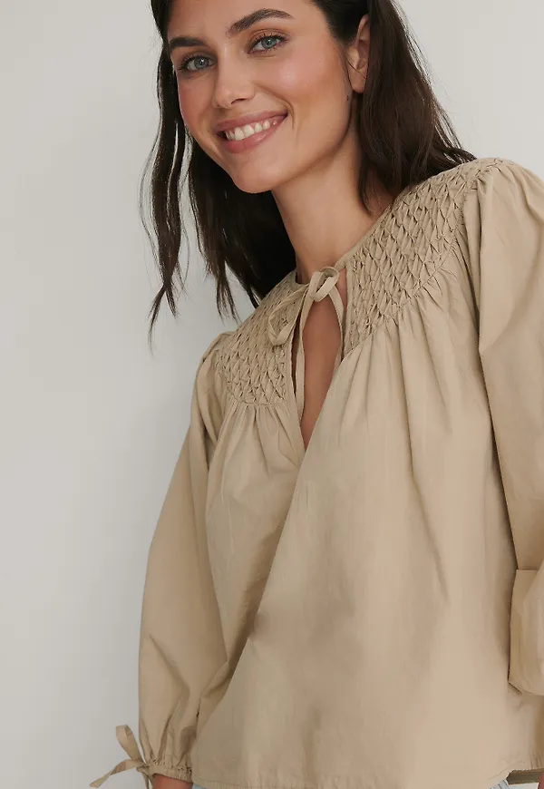 NA-KD Boho Blus - Beige