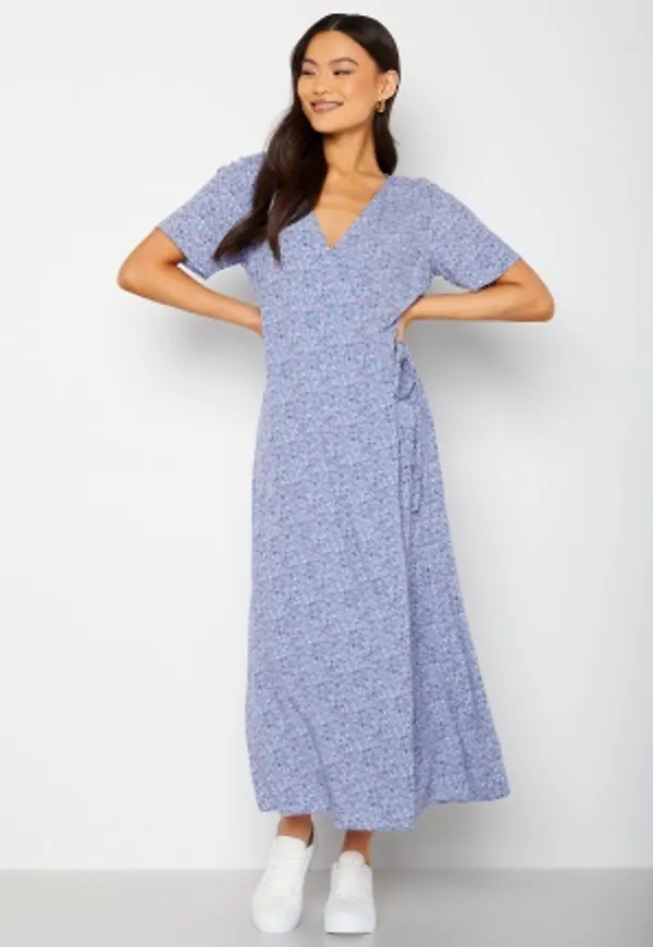 Object Collectors Item Ema Elise L/S Long Wrap Dress Serenity AOP:Flower 36