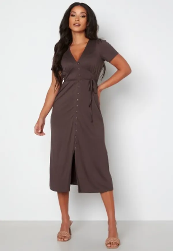 Happy Holly Vera short sleeve dress Light brown 32/34
