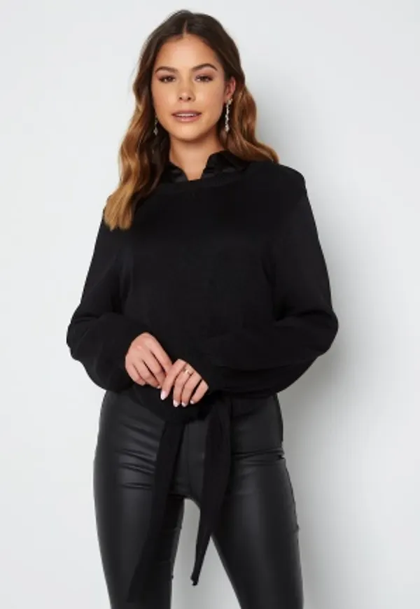 Object Collectors Item Puffer S/S Knit Pullover Black S