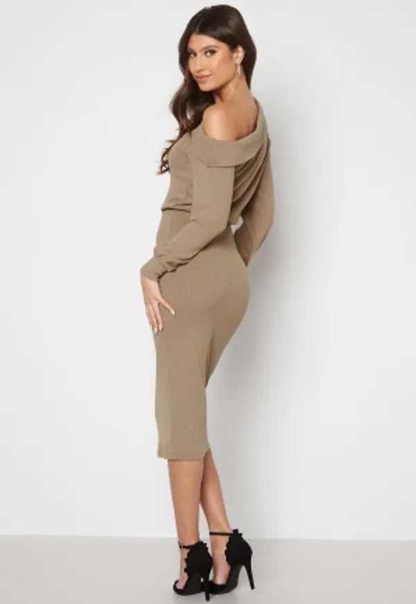 Bubbleroom Care Melia Rib Dress Nougat XS