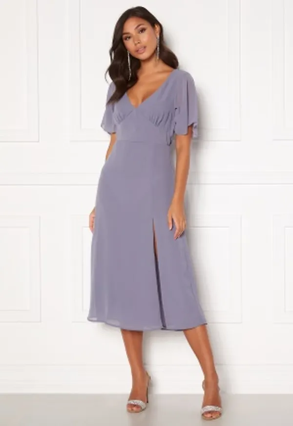 BUBBLEROOM Ally flounce dress Dusty blue 34
