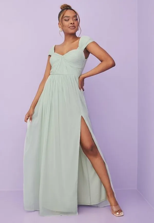 NLY Eve All For Love Dress Maxiklänningar Dusty Mint
