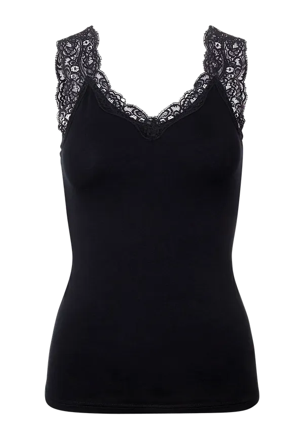 pieces - Topp pcBarbera Lace Top - Svart