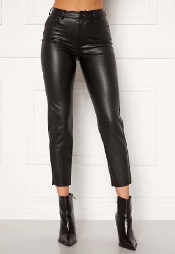 ONLY Emily HW Faux Leather Black M/32