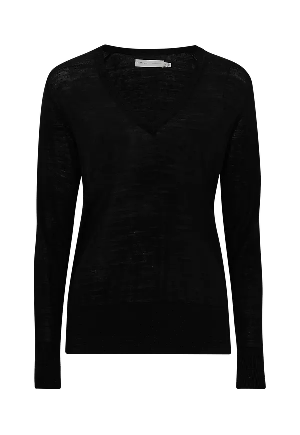 InWear - Tröja Nora V-neck Pullover - Svart