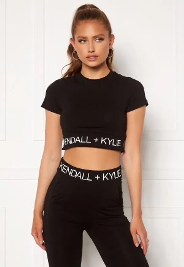KENDALL + KYLIE K&K Logo Waist Top Black M