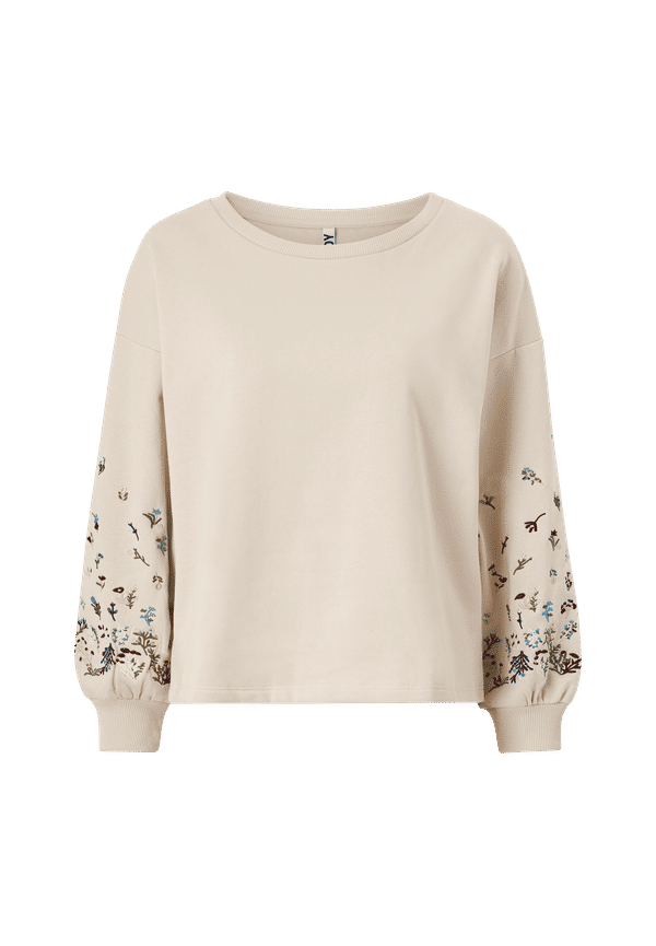 JDY - Sweatshirt jdyPoppy Life L/S Emb Sweat - Grå