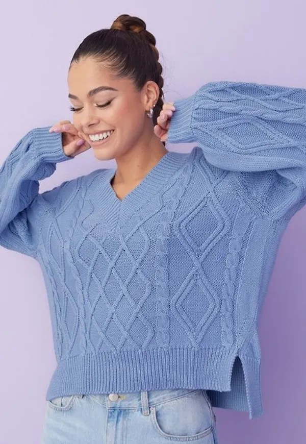 Object Collectors Item Objwendy Knit L/S Pullover PB11 Stickade tröjor Serenity