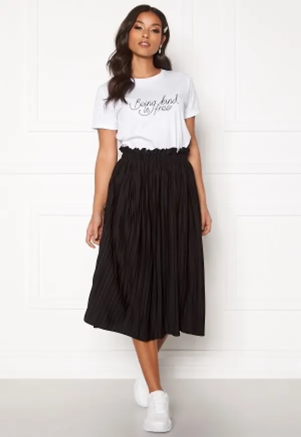 BUBBLEROOM Anna midi pleated skirt Black M