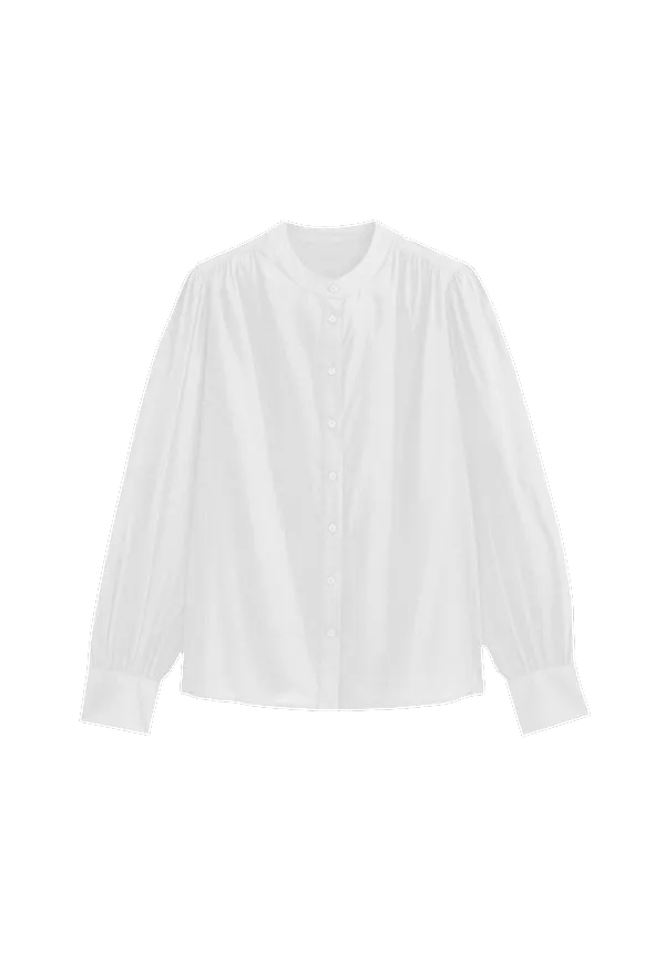 La Redoute - Skjorta med rund halsringning och lång puffärm - Vit