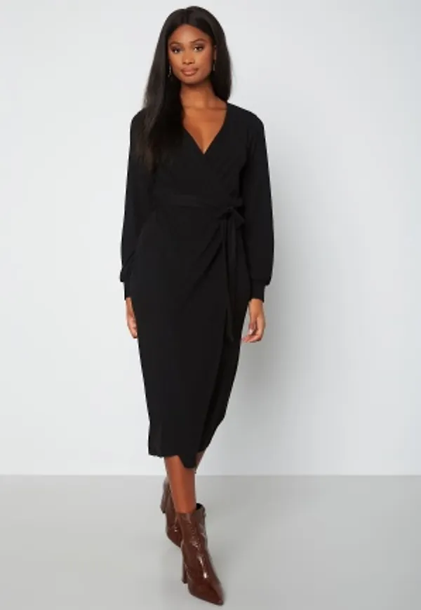 BUBBLEROOM Oliwia rib dress Black L