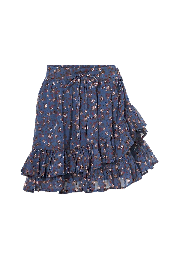 JDY - Volangkjol jdyOfelia Frill Skirt Wvn - Blå