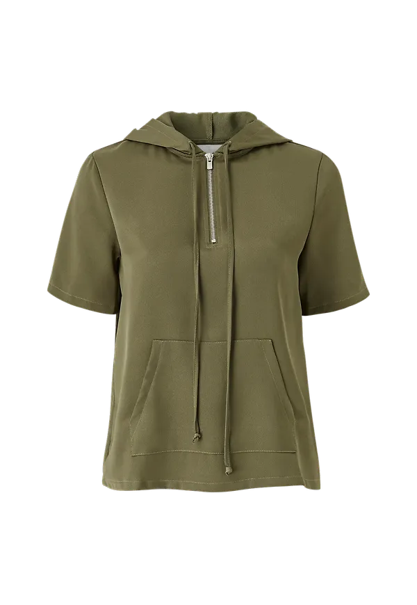 Vila - Topp viMossa S/S Hoodie Top - Grön