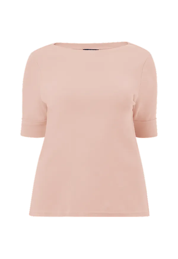 Lauren Ralph Lauren Curve - Topp Elb Slv Bt Nk Top - Rosa