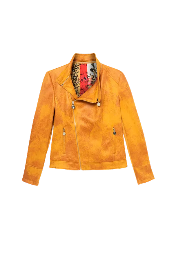 Desigual - Bikerjacka PU Coat - Gul