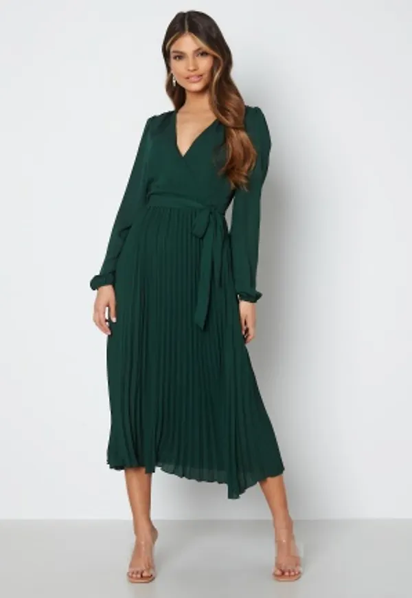 Bubbleroom Occasion Christa Pleated Midi Dress Dark green 42
