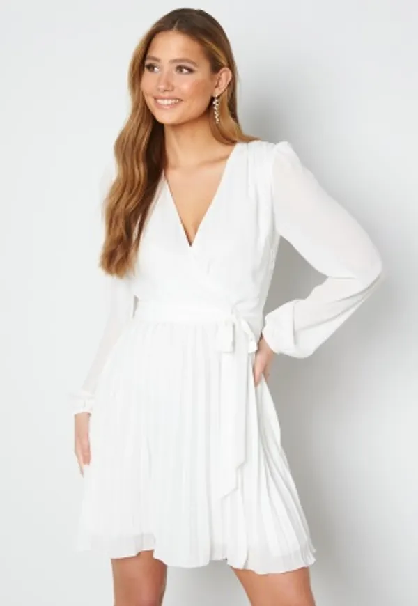 Bubbleroom Occasion Christa Pleated Dress White 42