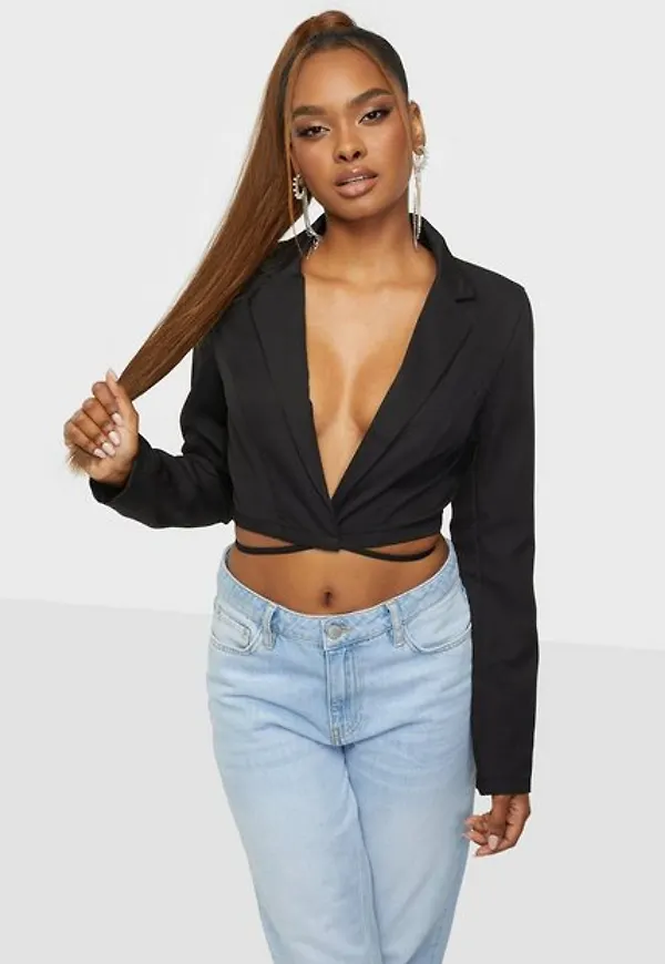 Public Desire Amber Gill Cross Front Cropped Blazer Co-Ord Kavajer