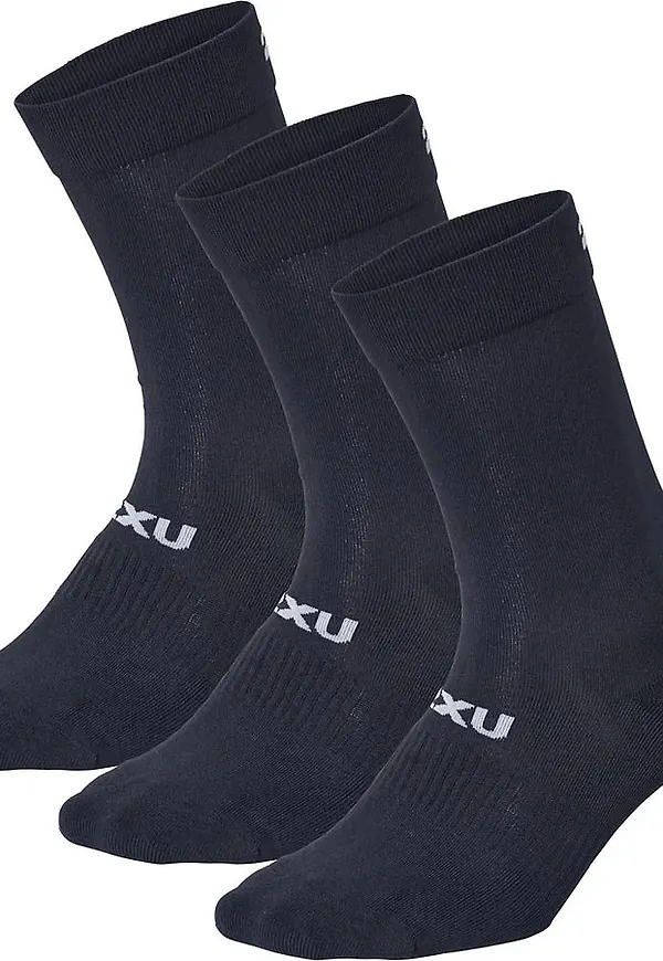 2XU Crew Socks 3 Pack Black/White