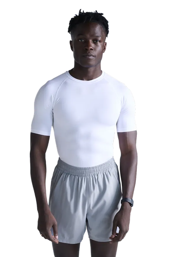 2XU Men's Core Compression Short Sleeve White/white