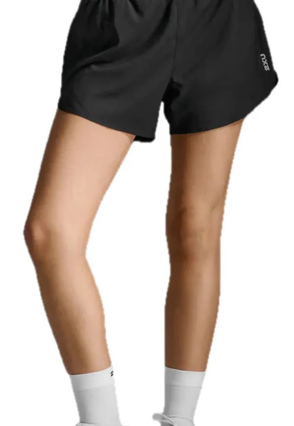 2XU Women's Aero Hi-Rise 4 Inch Shorts Black/silver Reflective