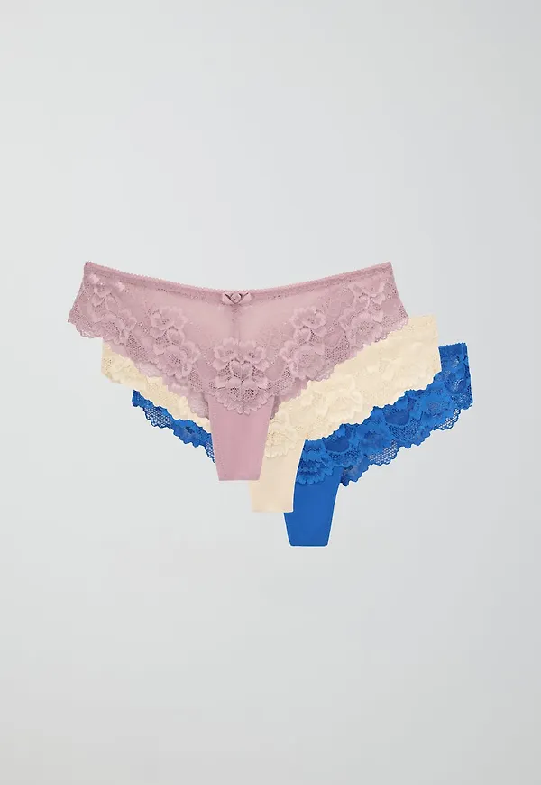 3-pack lace string