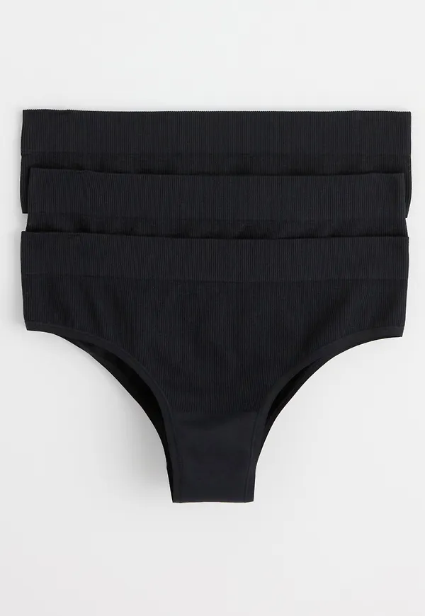 3-pack ribbade high waist brazilian-trosor