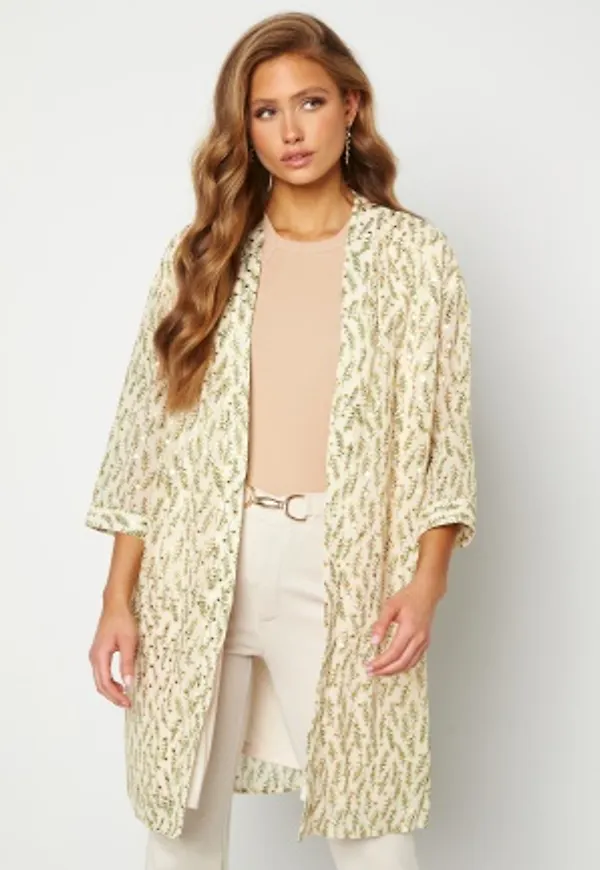 VILA Leaf 3/4 Kimino Cloud Dancer AOP 34