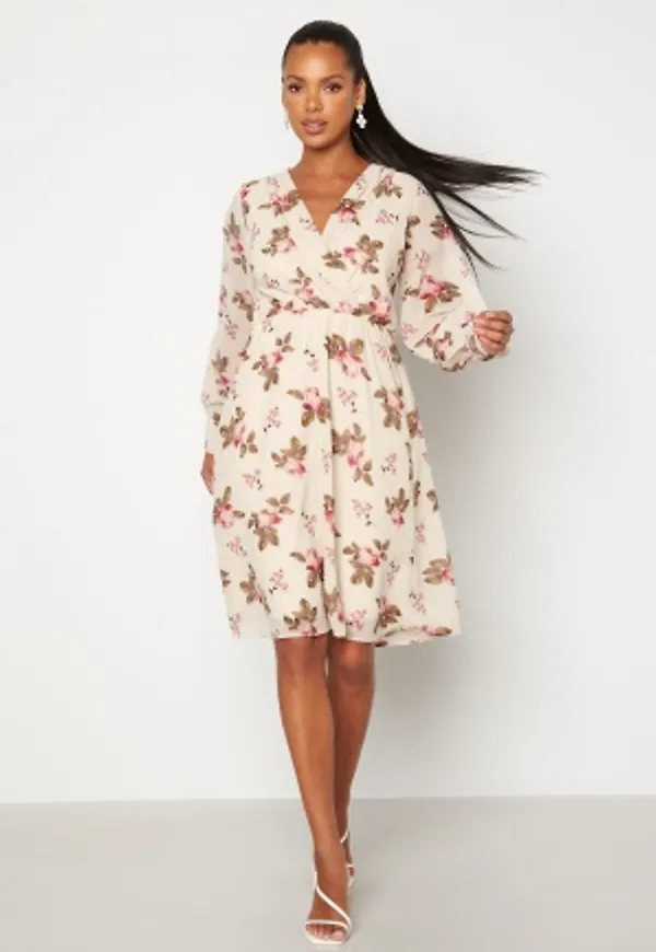 Bubbleroom Occasion Loelle Chiffon Dress Pink / Floral 38