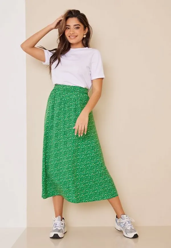 Object Collectors Item Objema Bobbie Skirt 120 Div .C Midikjolar Artichoke Green Flower