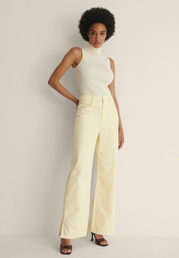 NA-KD Trend Ekologisk Skräddarsydda Denimbyxor - Offwhite