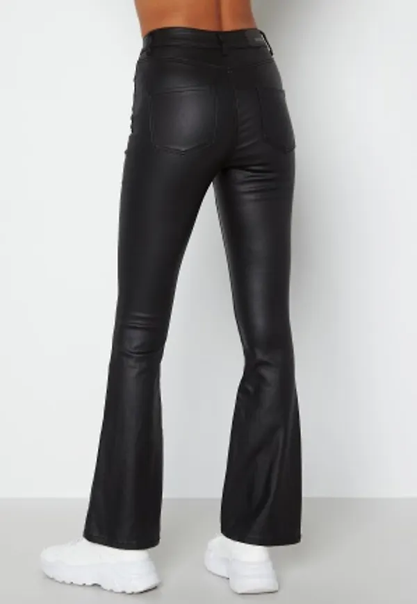 BUBBLEROOM Tove High Waist Coated Flared Jeans Black 40