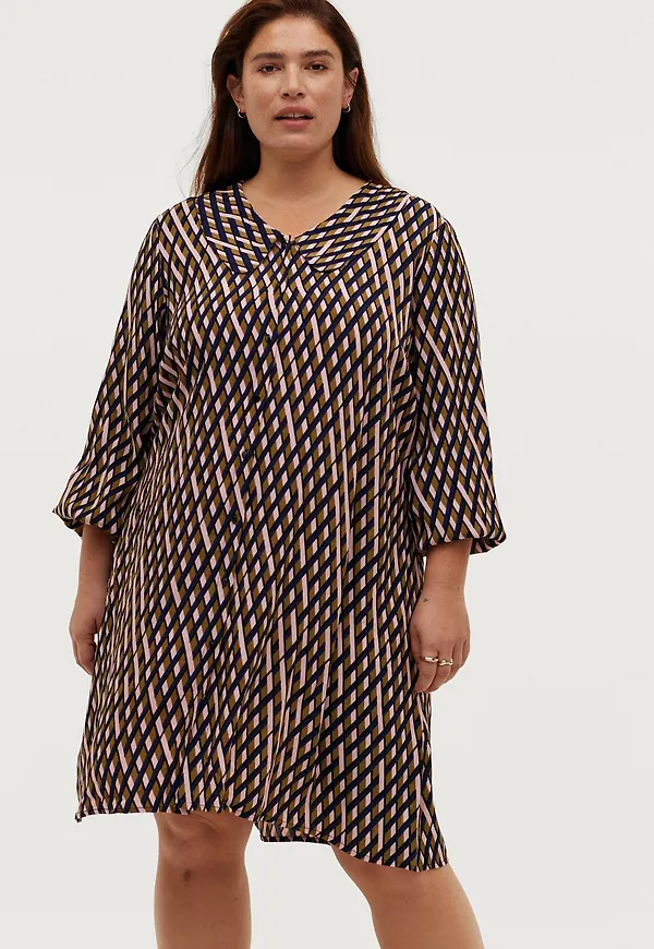 Zizzi - Klänning xMascu 3/4 Abk Dress - Svart