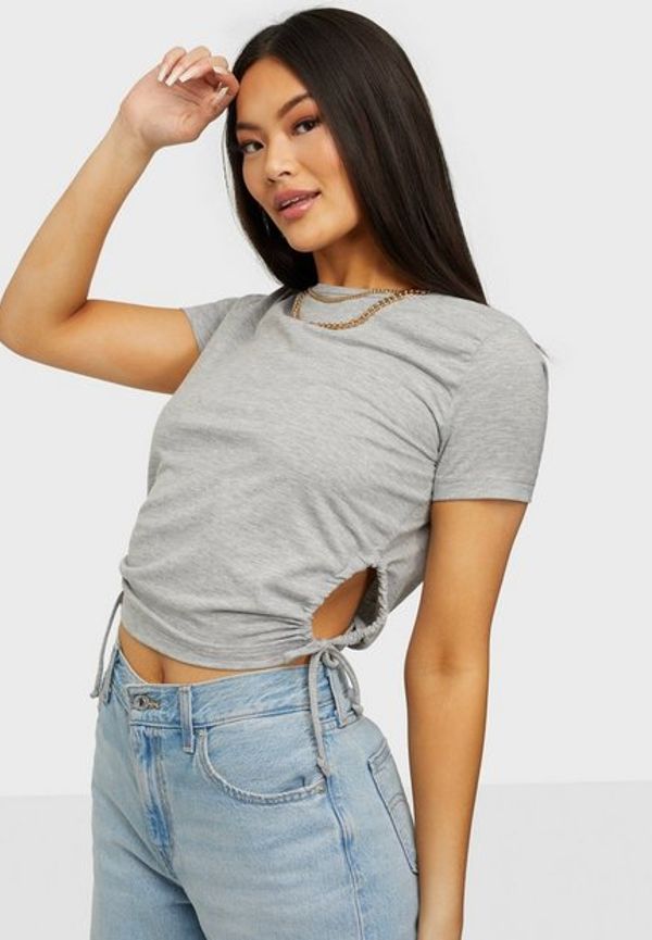Noisy May Nmjenny S/S Cropped Rouching Detail T-shirts