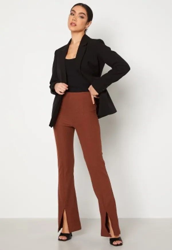 Pieces Ribbi HW Slit Pants Mustang M