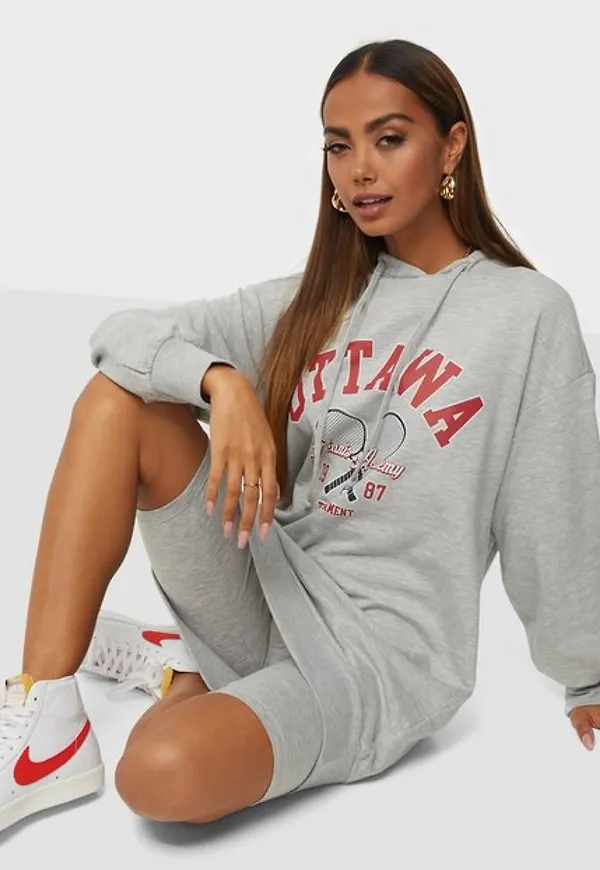 Only Onldreamer Life Athl Oversize Tunic Hoodies Light Grey Melange Ottawa