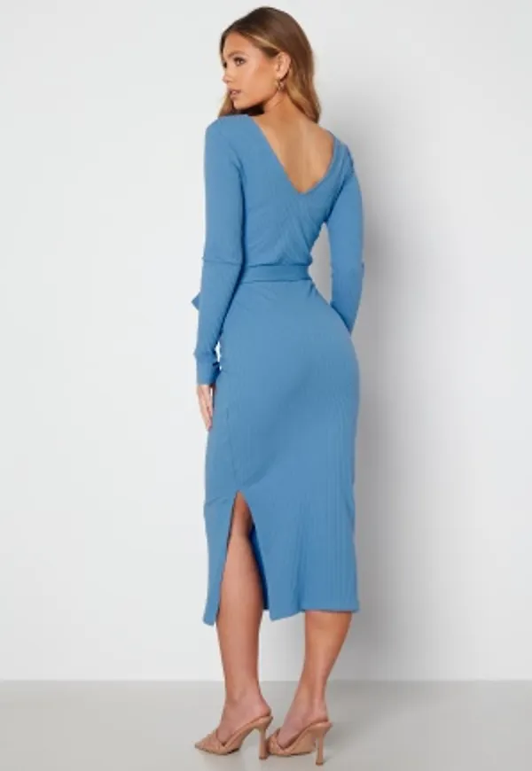 Bubbleroom Care Vanda Rib Dress Blue XS