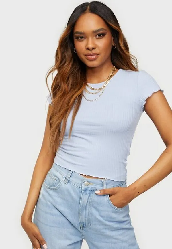 NLY Trend Love Top T-shirts Ljus Blå
