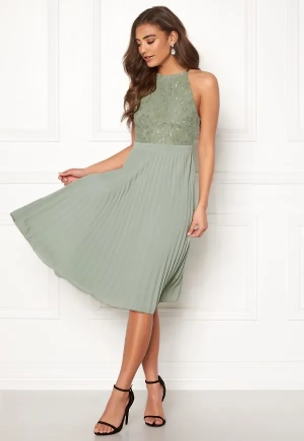 Moments New York Casia Pleated Dress Dusty green 42