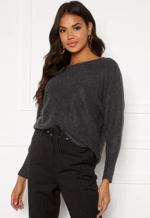 ONLY Daniella L/S Pullover Dark grey Melange XS