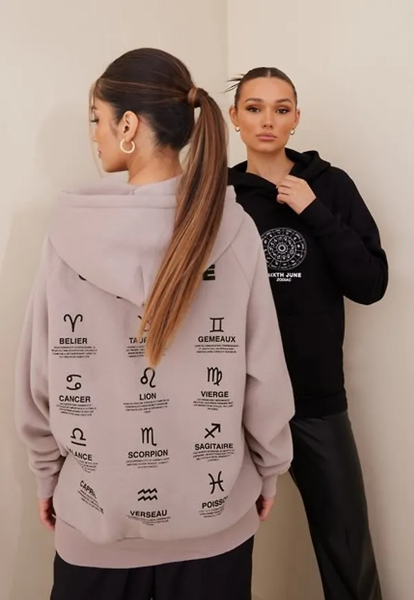 Sixth June Oversized Zodiac Signs Hoodie Hoodies