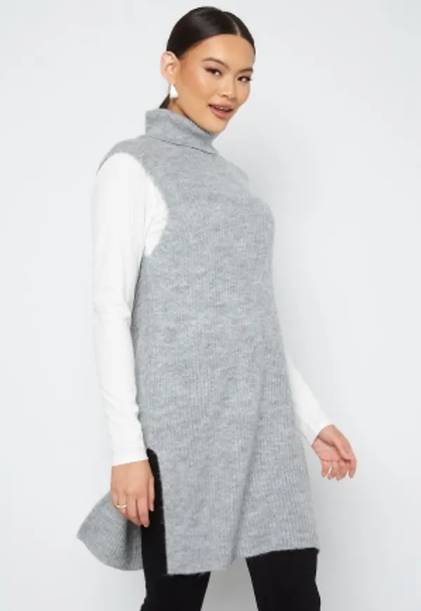 ONLY Cora Long Rollneck Vest Light Grey Melange M