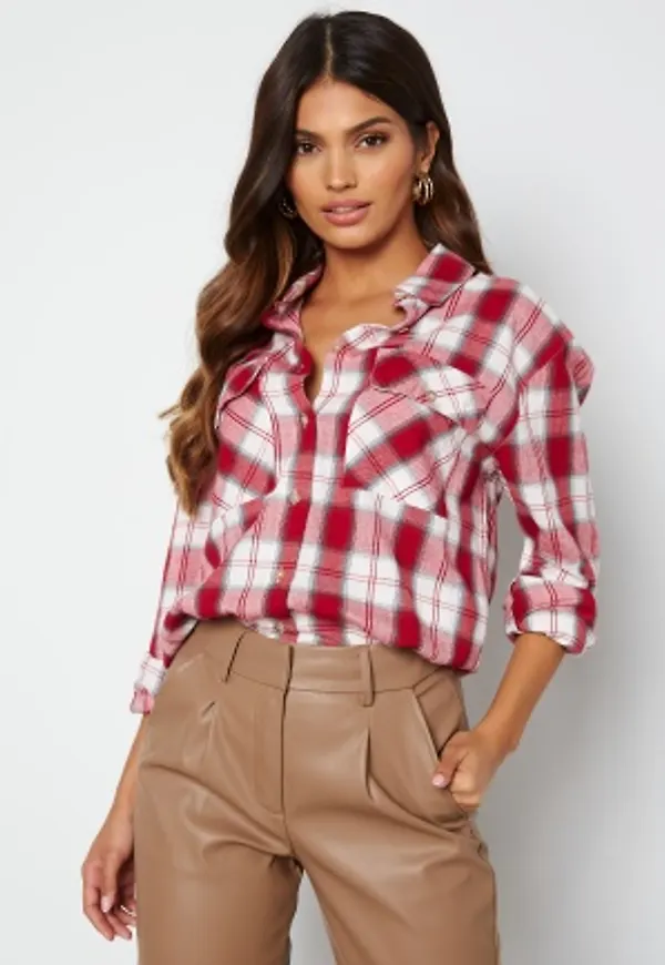 BUBBLEROOM Pie flannel shirt Red / White / Checked XS