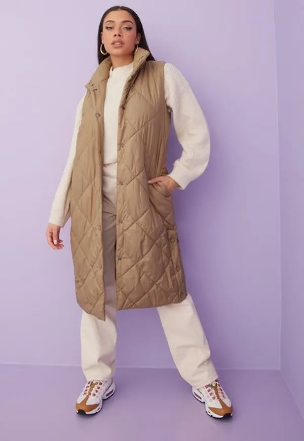 Only Onltanzia Quilted Waistcoat Cc Otw Västar Tigers Eye