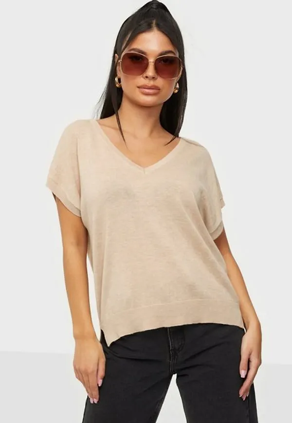 Vila Vilesly V-Neck S/S Knit Top/Pb T-shirts