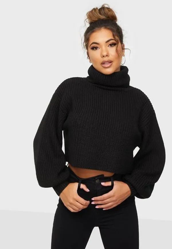 NLY Trend Cropped Turtleneck Knit Stickade tröjor