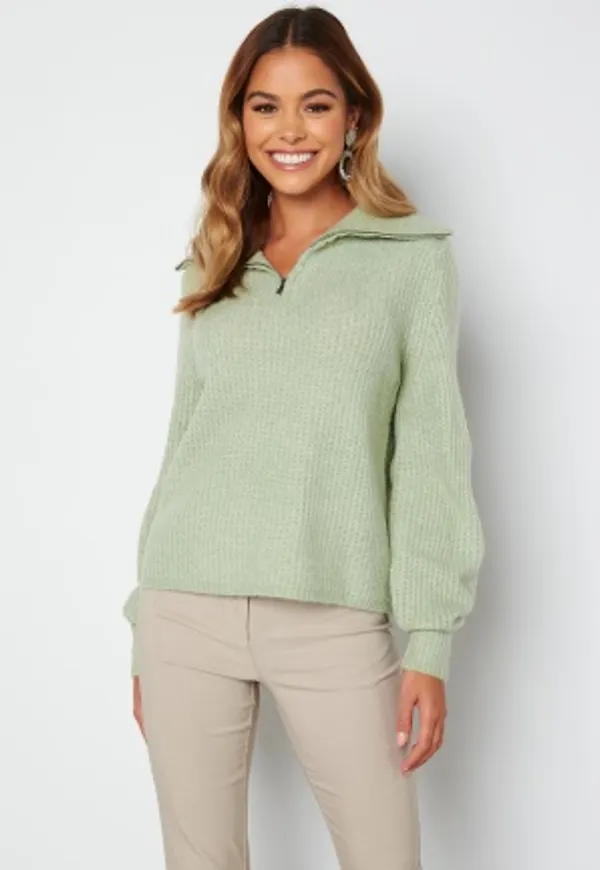 ONLY Karinna L/S Zip Pullover Frosty Green S